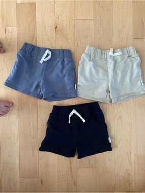 Gerber Toddler Knit Drawstring Shorts in Blue, Beige, Navy